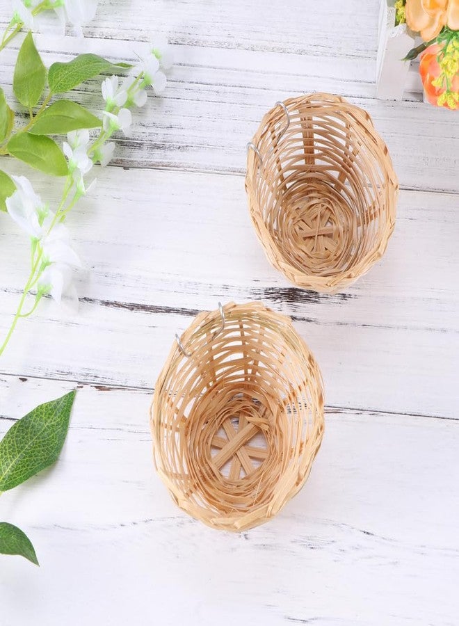 balacoo Bamboo Bird Nest with Hook Handmade Hanging Nest Box for Small Birds Natural Bamboo Material Cozy Shelter for Parrots Pigeons Doves - Image 4