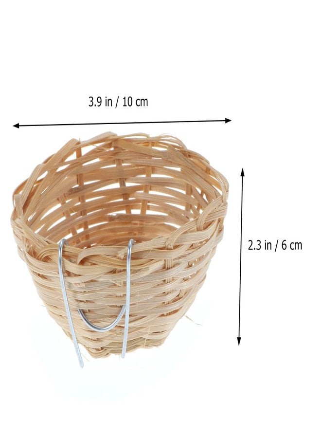 balacoo Bamboo Bird Nest with Hook Handmade Hanging Nest Box for Small Birds Natural Bamboo Material Cozy Shelter for Parrots Pigeons Doves - Image 2