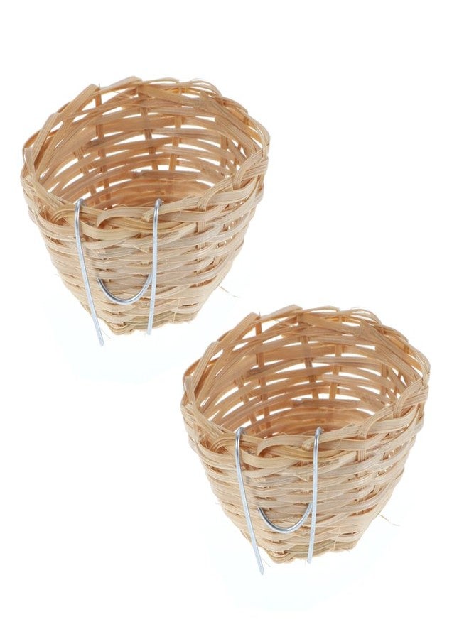 balacoo Bamboo Bird Nest with Hook Handmade Hanging Nest Box for Small Birds Natural Bamboo Material Cozy Shelter for Parrots Pigeons Doves - Image 1