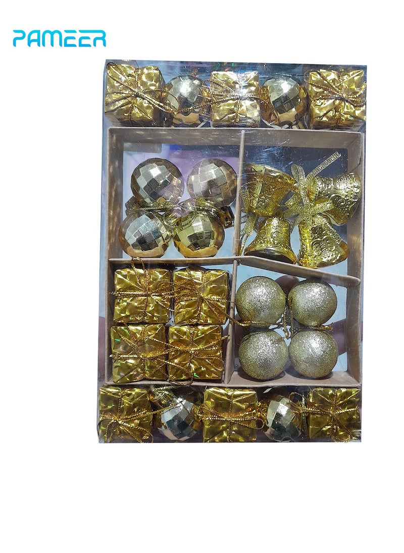 PAMEER - 26-Pcs Christmas Tree Ornaments, Shatterproof Christmas Tree Hanging Pendants and Ornaments with String, Ornaments Set Decorations for Xmas Tree, Holiday, Easter, Wedding Party, Christmas. - Image 1