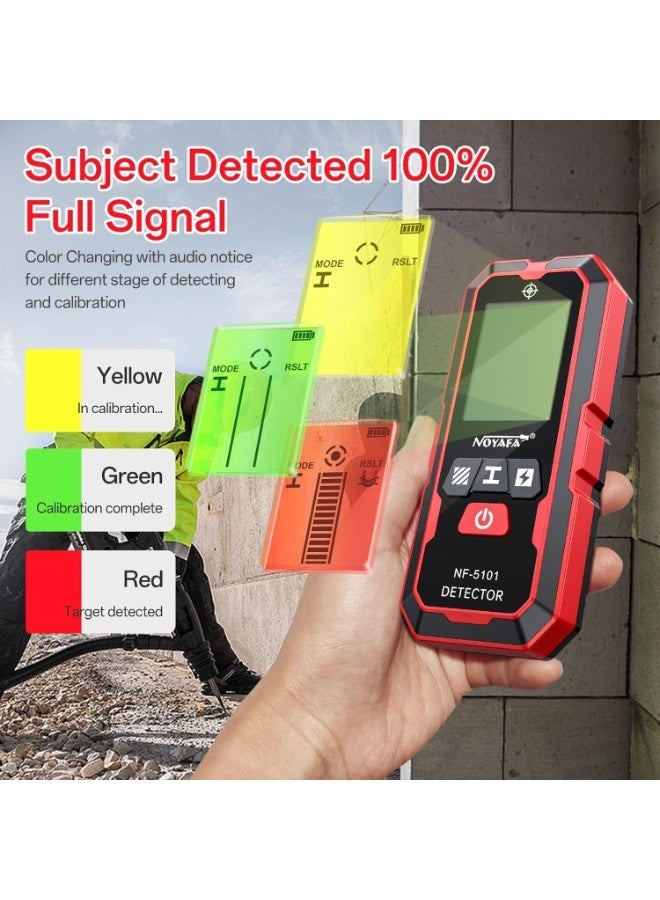 NOYAFA Stud Finder Wall Scanner,5-in-1High Precision Stud Finder for Wood AC Live Wire Metal Magnetic Studs Detection, HD LCD Display, Automatic Calibration, Audio Alarm, IP54 - Image 2