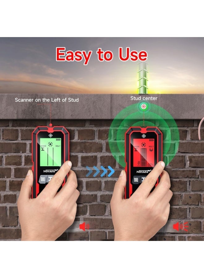 NOYAFA Stud Finder Wall Scanner,5-in-1High Precision Stud Finder for Wood AC Live Wire Metal Magnetic Studs Detection, HD LCD Display, Automatic Calibration, Audio Alarm, IP54 - Image 5