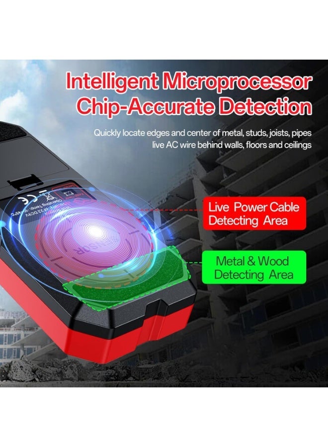NOYAFA Stud Finder Wall Scanner,5-in-1High Precision Stud Finder for Wood AC Live Wire Metal Magnetic Studs Detection, HD LCD Display, Automatic Calibration, Audio Alarm, IP54 - Image 3