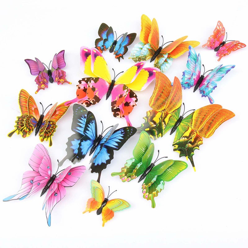 OPSEAM Butterfly Wall Decor 24/48 PCS, 3D Butterflies Stickers for Party Decorations with Magnets (Swallow, 48) - Image 1