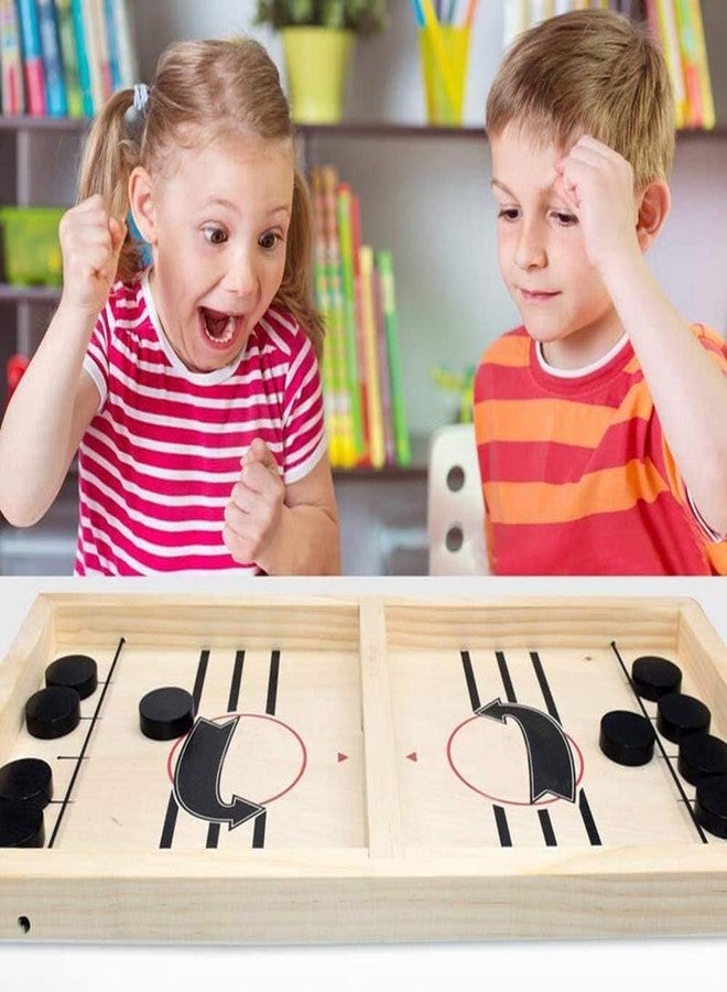 moopok Fast Sling Puck Game - Fast Action Super Foosball Table Desktop Battle Slingshot Wooden Air Hockey Board Game -Guaranteed Fun for Family Game Night or Friends Party - Image 2