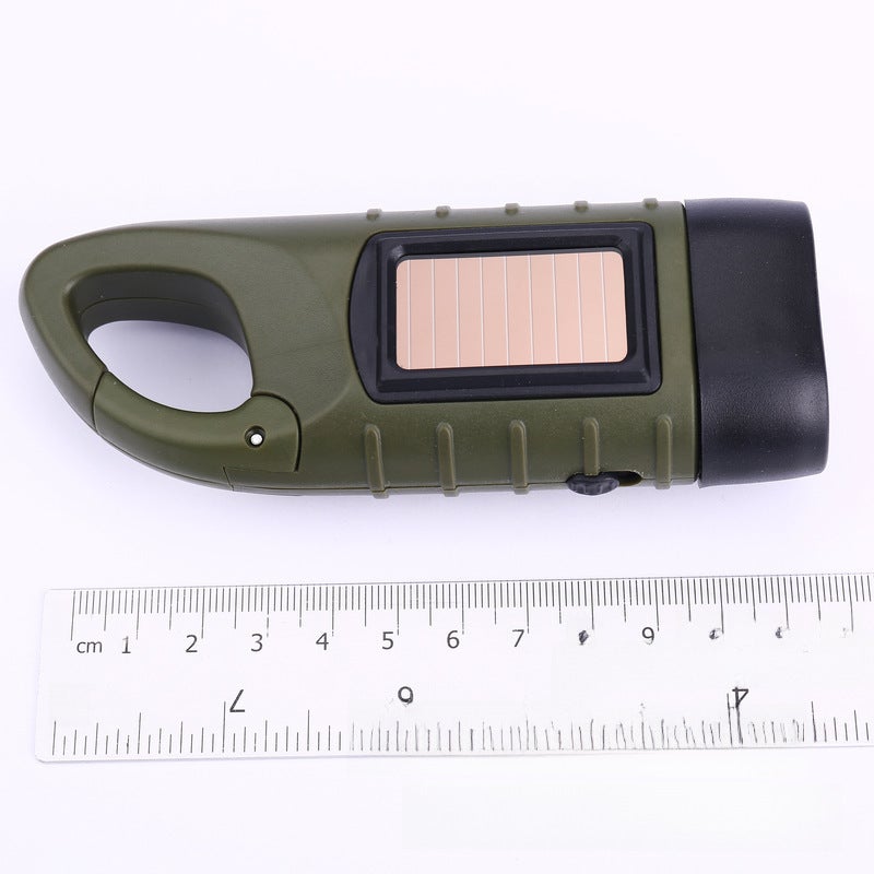 Solar hand-cranking multifunctional led mini household portable emergency light outdoor lighting camping flashlight(Black) - Image 4