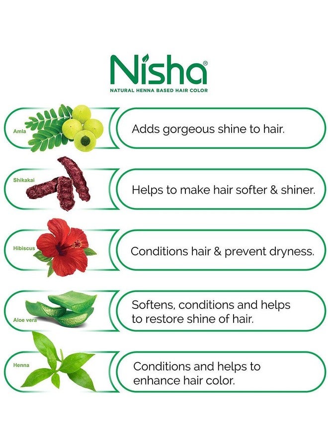 نيشا عبوة صبغة شعر بالحناء خالية من الأمونيا تدوم طويلاً (30 جرام (عبوة من 10 قطع)، بني طبيعي) - Image 5