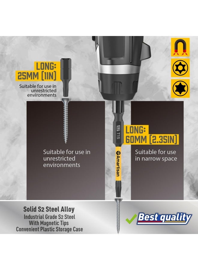 AmartisanTorx Bit Set   24-Piece Security and Tamper Resistant Star Bits Set S2 Steel 1 and 2.3 Long T5 - T40  - Image 5
