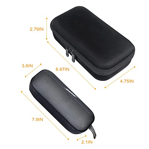 BOVKE Hard Travel Speaker Case for Bose New SoundLink Flex Speaker (2nd Gen) / Bose SoundLink Flex Bluetooth Portable Speaker, Extra Mesh Pocket for Bose Speaker Charger, Charging Cables, Black - Image 5