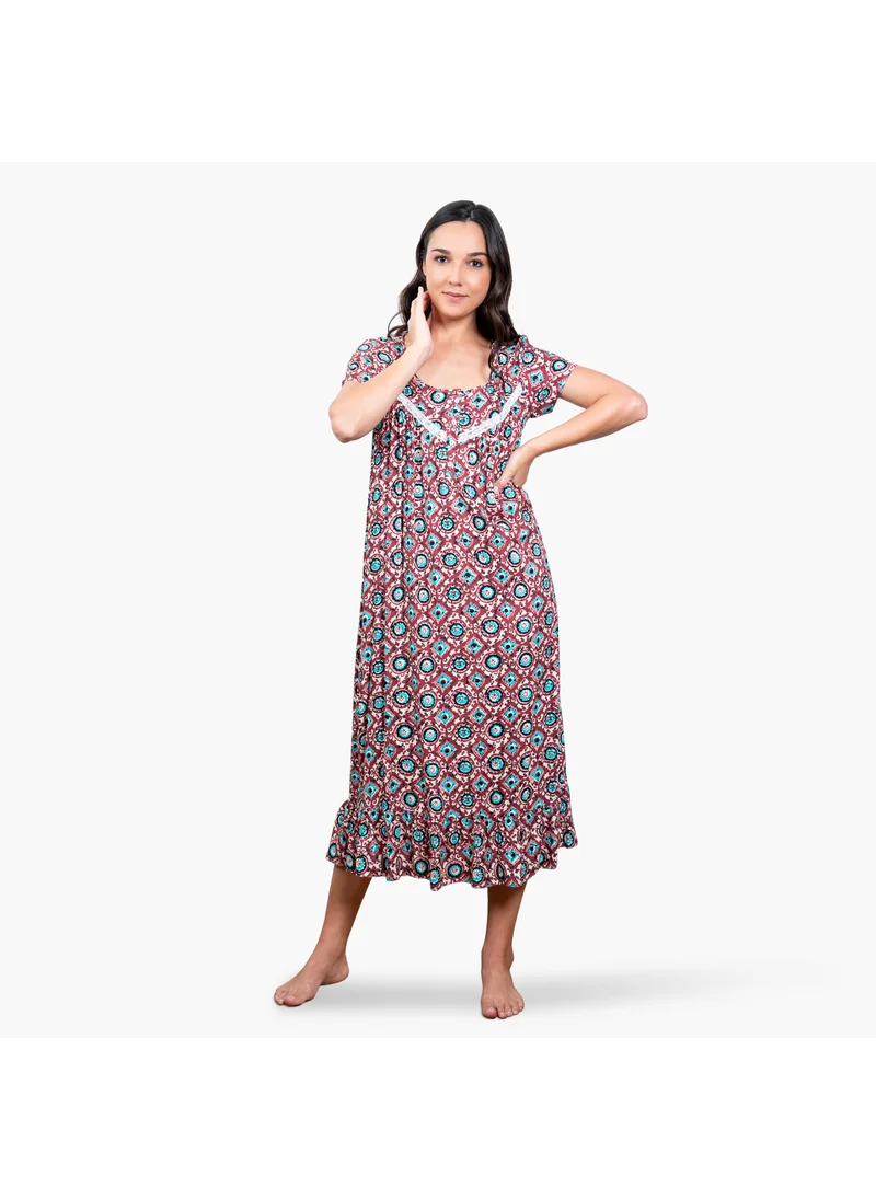 Aadaraya Printed Night Gown