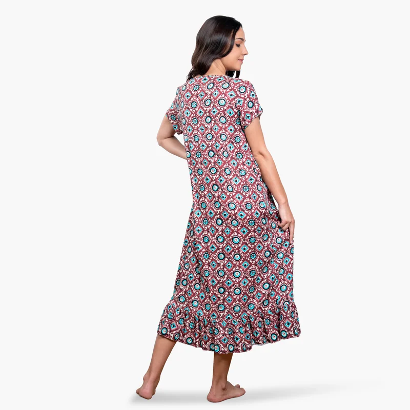 Aadaraya Printed Night Gown