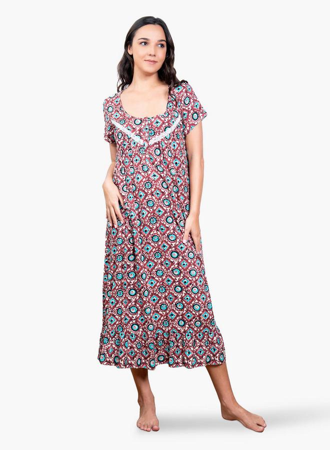 Aadaraya Printed Night Gown - Image 2