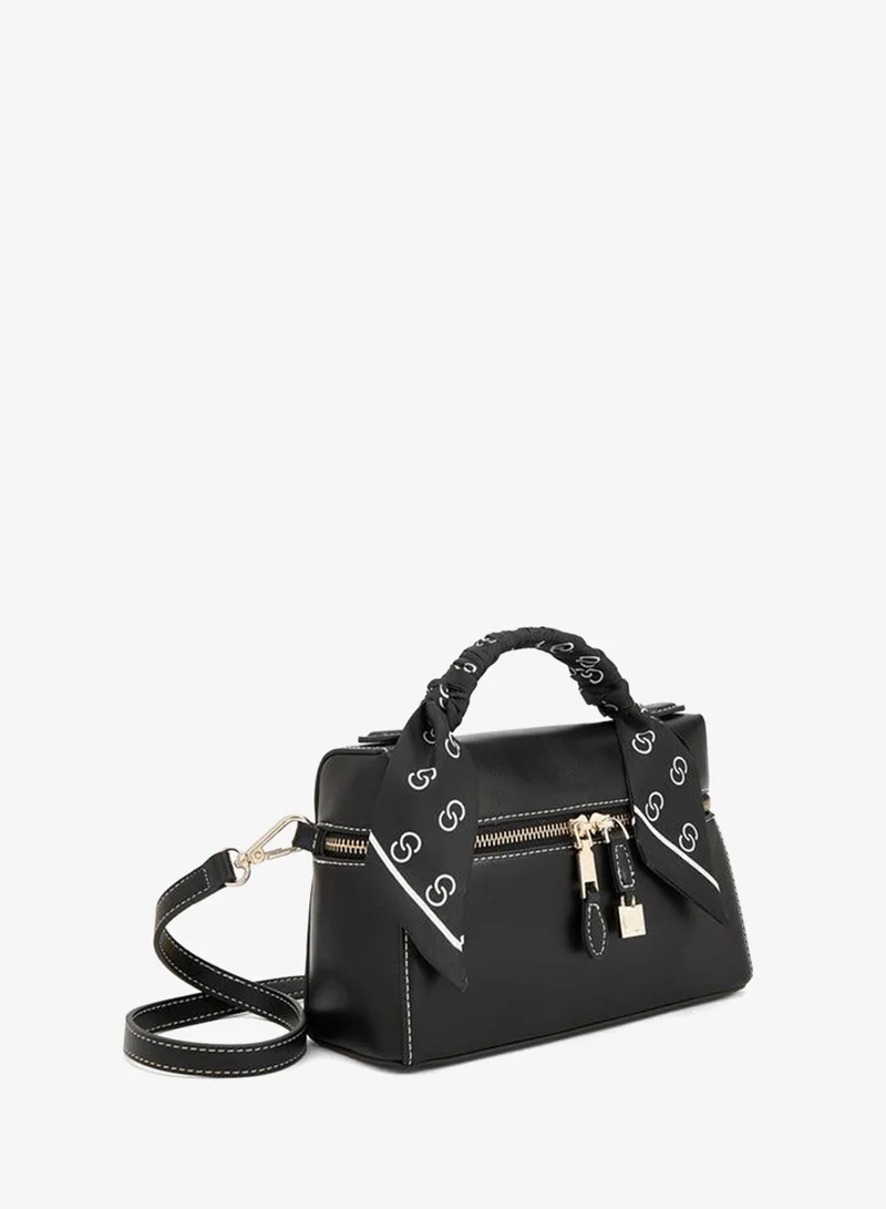 Celeste BLACK Solid Crossbody Bag With Scarf Detail for Women | Best Price UAE