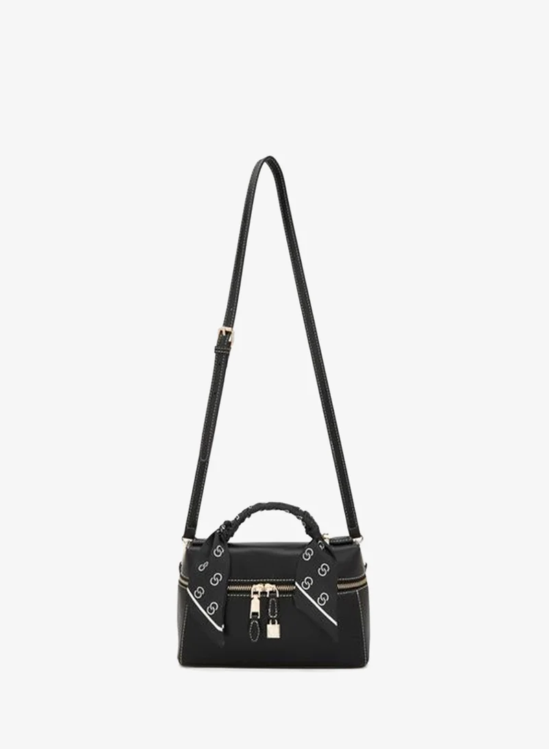 Celeste BLACK Solid Crossbody Bag With Scarf Detail for Women | Best Price UAE