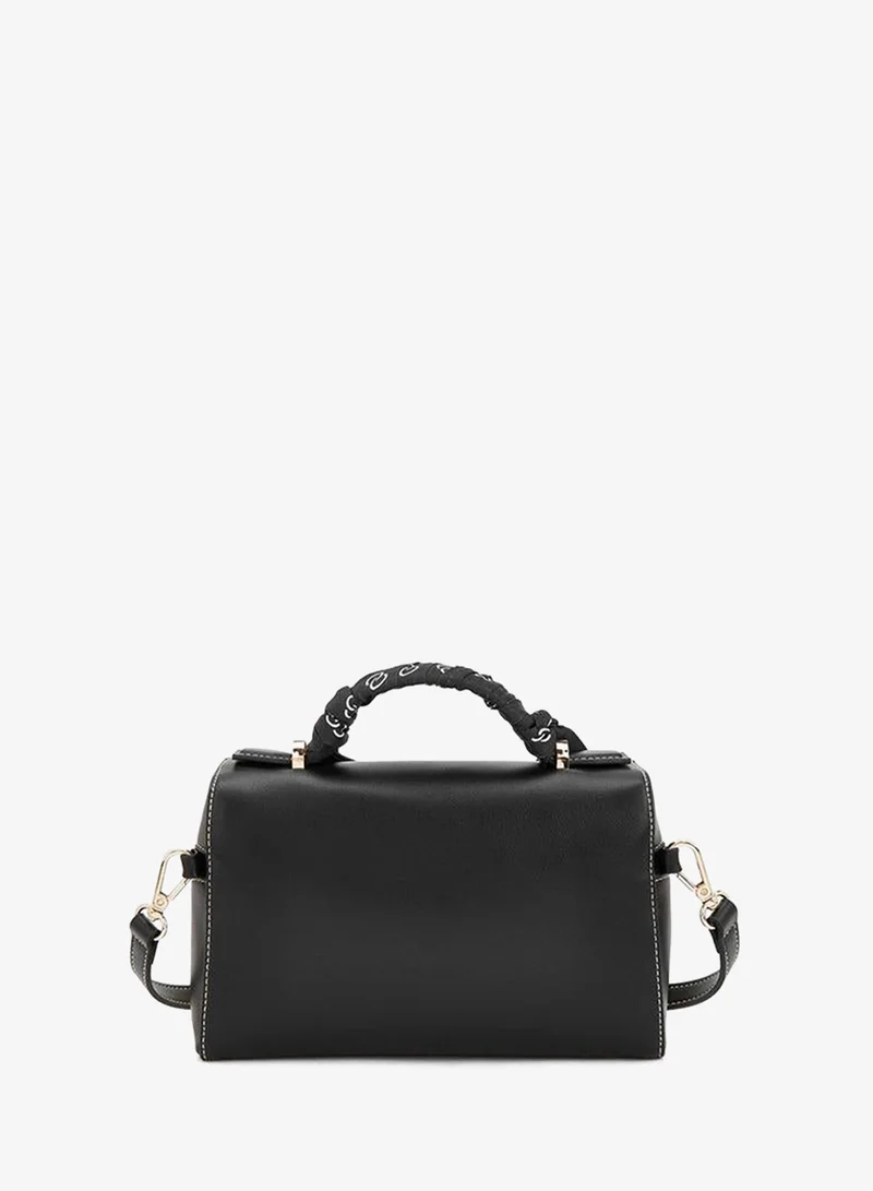 Celeste BLACK Solid Crossbody Bag With Scarf Detail for Women | Best Price UAE