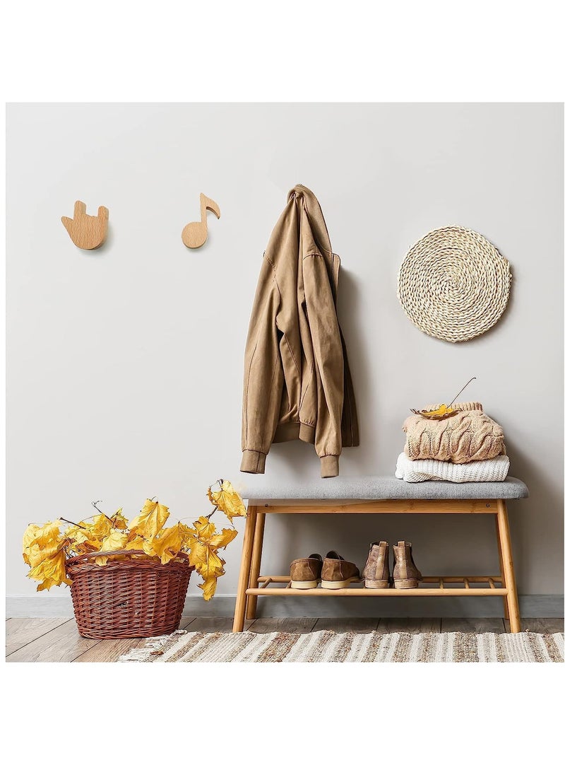 Arabest Wood Cute Coat Wall Hooks, Musical Note Guitar Hook, Modern Minimalist Decorative Coat Hooks Wall Mounted for Hanging Coats, Towel, Hat, Keys, Bag, 3 Pcs  - Image 4
