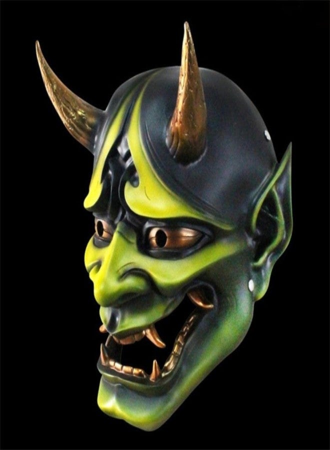 Gazaar Japanese Evil Demon Kabuki Hannya Mask, Decorative Cosplay Halloween Oni Samurai Kabuki Prajna Devil Mask, Japanese Hannya Mask, Samurai Demon Oni Face Cover, Halloween Cosplay Horror Face Cover (A) - Image 5