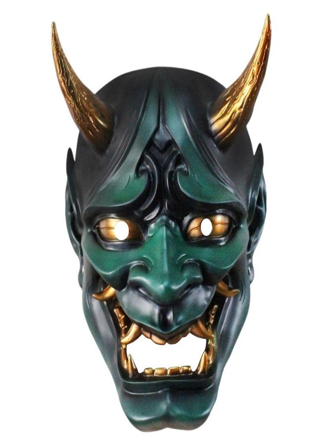 Gazaar Japanese Evil Demon Kabuki Hannya Mask, Decorative Cosplay Halloween Oni Samurai Kabuki Prajna Devil Mask, Japanese Hannya Mask, Samurai Demon Oni Face Cover, Halloween Cosplay Horror Face Cover (A) - Image 1