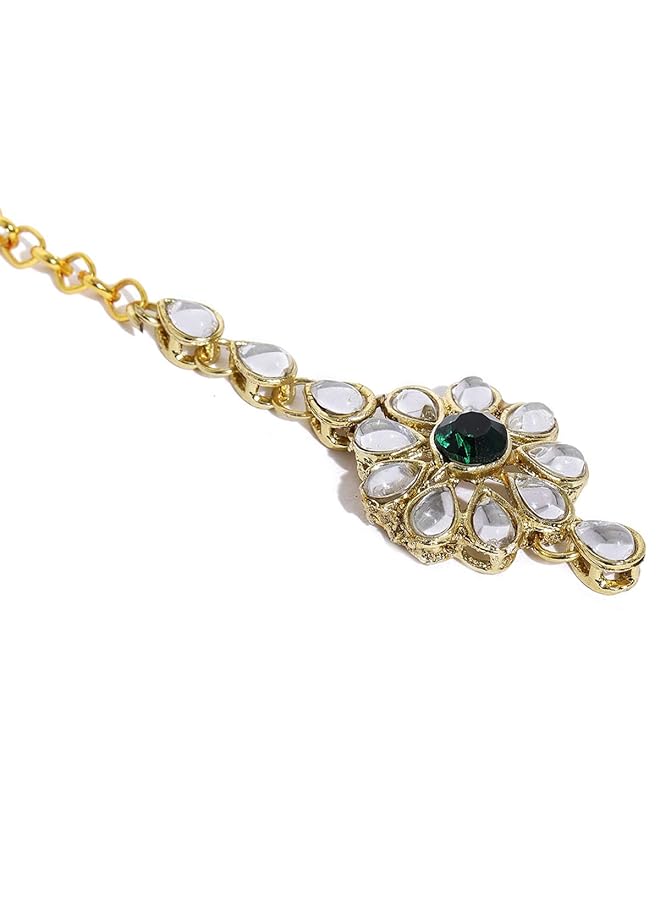 erorex Kundan And Pearls Jewelery Set For Women Golden Zpfk8529 - Image 4