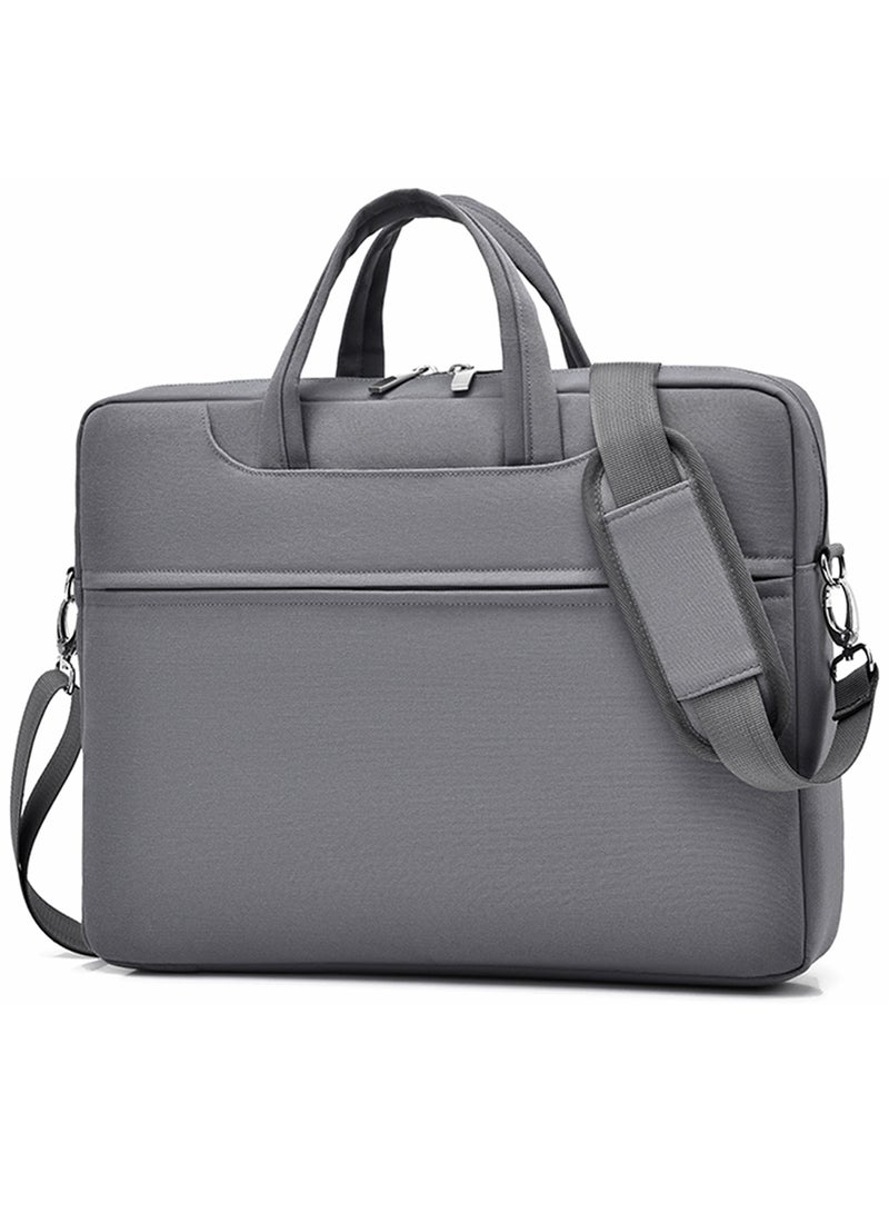TokFaa Laptop Bag 15.6 Inch Carry On Laptop Case for Men Women Office Work Computer Bag Briefcase for Travel/Business/School Messenger Shoulder Bag with Strap-Grey - Image 1