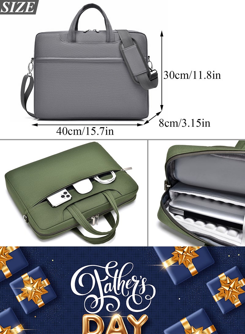 TokFaa Laptop Bag 15.6 Inch Carry On Laptop Case for Men Women Office Work Computer Bag Briefcase for Travel/Business/School Messenger Shoulder Bag with Strap-Grey - Image 2