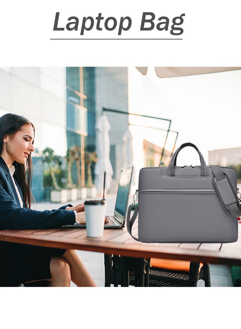 TokFaa Laptop Bag 15.6 Inch Carry On Laptop Case for Men Women Office Work Computer Bag Briefcase for Travel/Business/School Messenger Shoulder Bag with Strap-Grey - Image 5