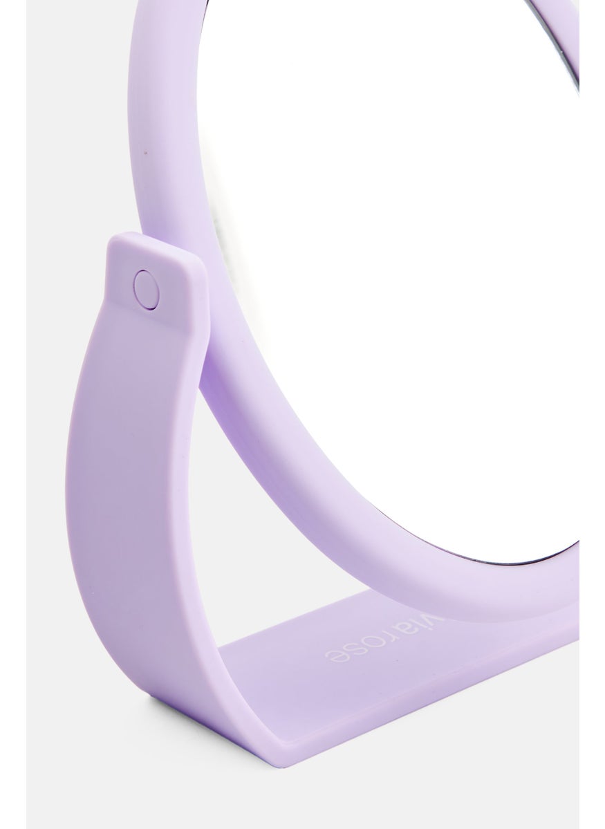 Olivia Rose - Soft Touch Mirror With Handle, Lavender - Image 1