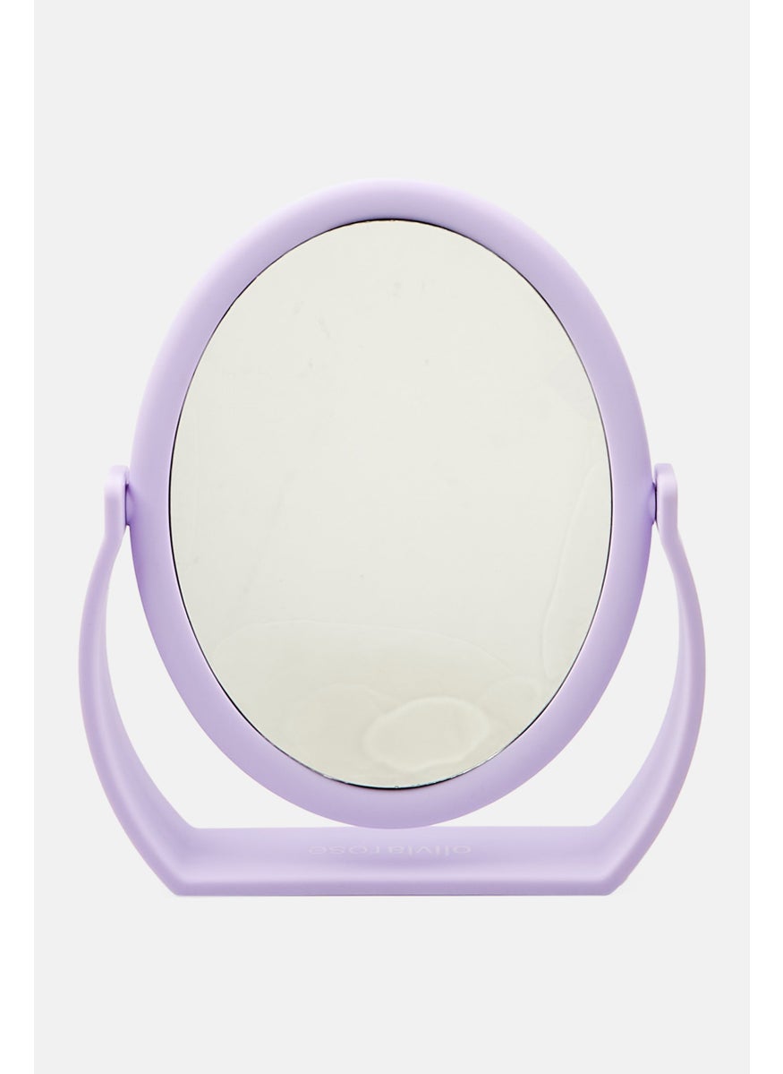 Olivia Rose - Soft Touch Mirror With Handle, Lavender - Image 1
