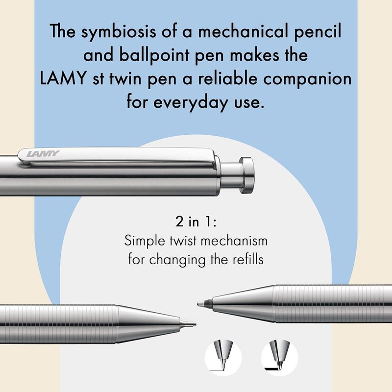 لامي قلم LAMY Twin Pen st Multisystem - من الفولاذ - Image 3