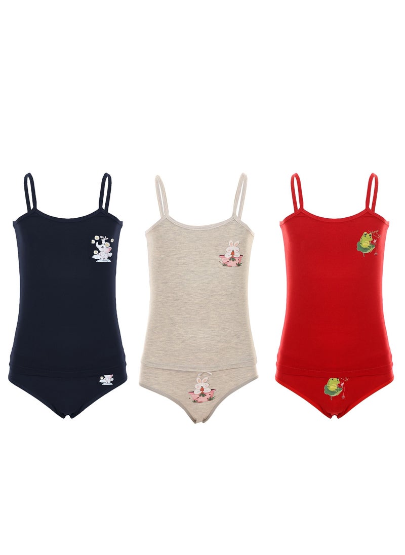 Mesery - Bundle Of Three Girls Set Of Top & Pantie - Image 1