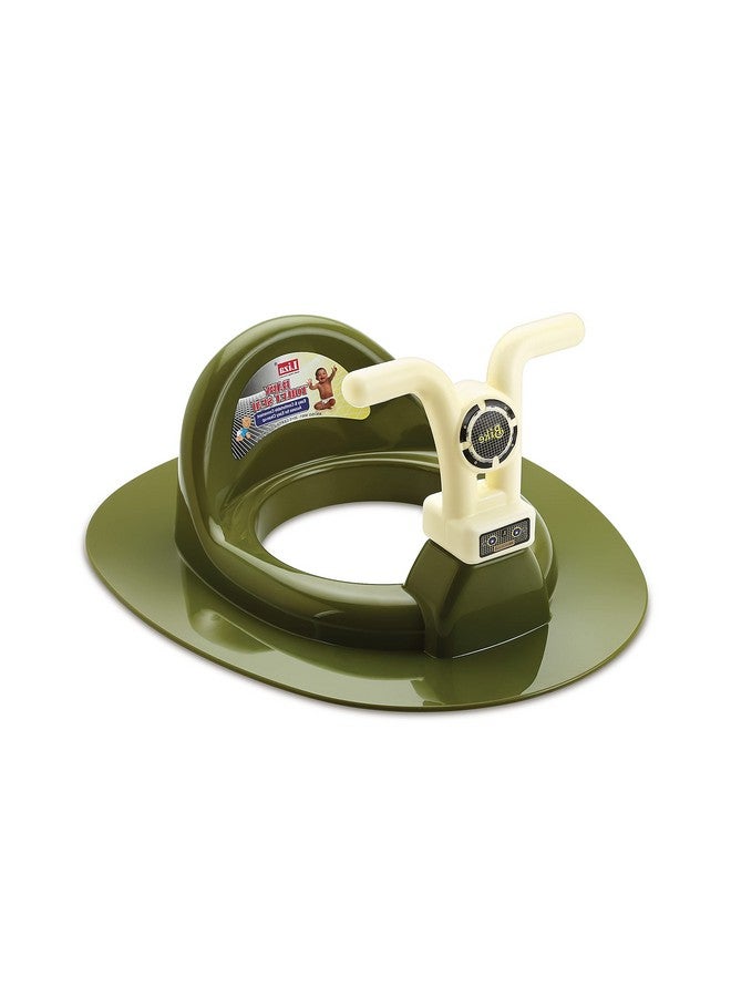 Nabhya Kids Toilet Trainer Baby Potty Seat With Bike Handle And Back Support Toilet Seat For Western Toilet (Green) - Image 1