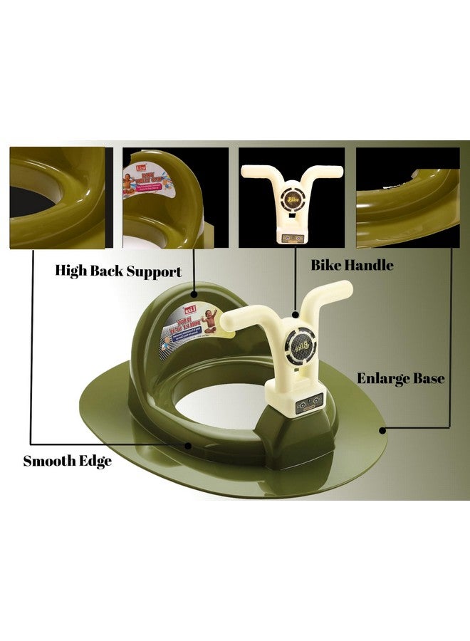 Nabhya Kids Toilet Trainer Baby Potty Seat With Bike Handle And Back Support Toilet Seat For Western Toilet (Green) - Image 2