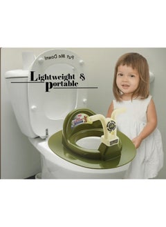 Nabhya Kids Toilet Trainer Baby Potty Seat With Bike Handle And Back Support Toilet Seat For Western Toilet (Green)  - Image 3