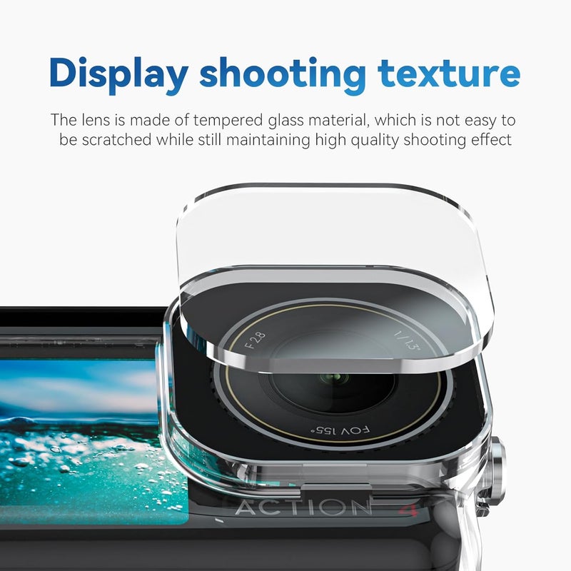 TELESIN Waterproof Case for DJI Action 5 Pro Action 4/3 Camera, with Anti-Fog Underwater Housing Shell Cage Supports 60M/196FT Deep Diving Scuba Snorkeling Swimming with Quick Release Screw - Image 4