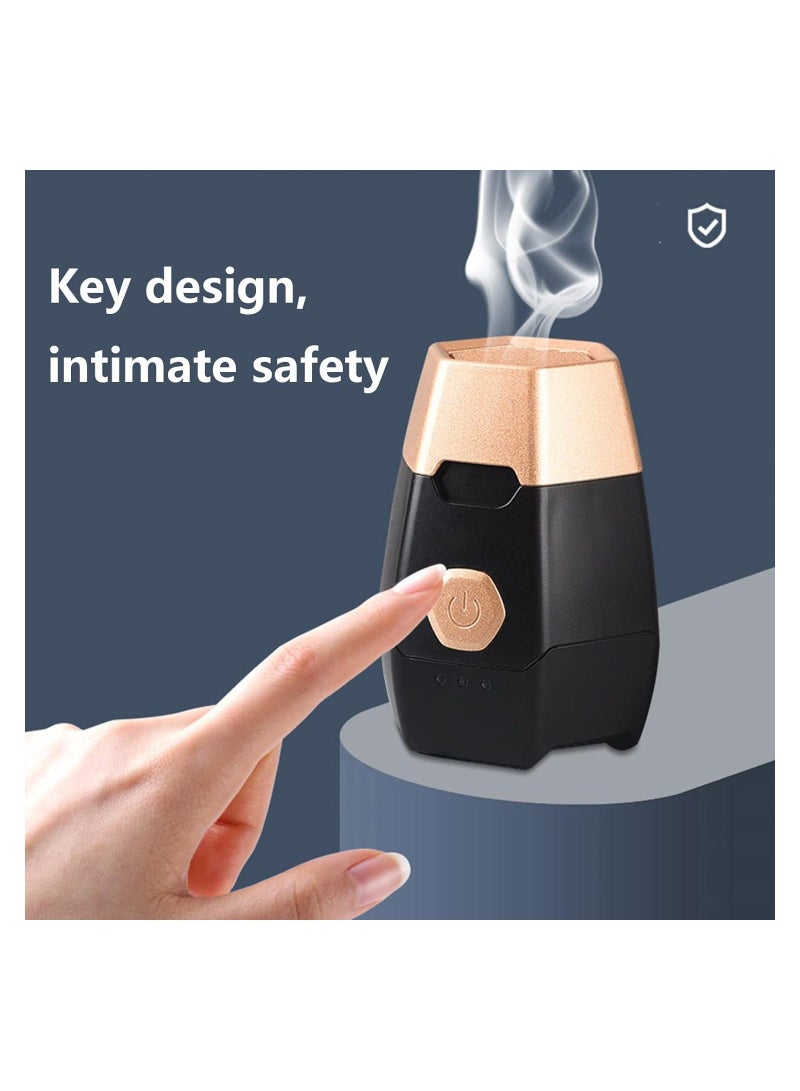 راكسوم مبخرة كهربائية صغيرة بخور سيارة مبخرة دخون بخور ناشر رائحة ديكور المنزل، أسود - Image 2