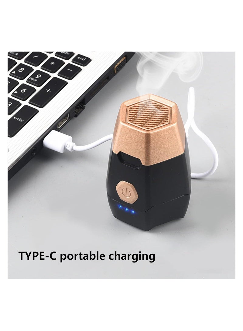 راكسوم مبخرة كهربائية صغيرة بخور سيارة مبخرة دخون بخور ناشر رائحة ديكور المنزل، أسود - Image 3