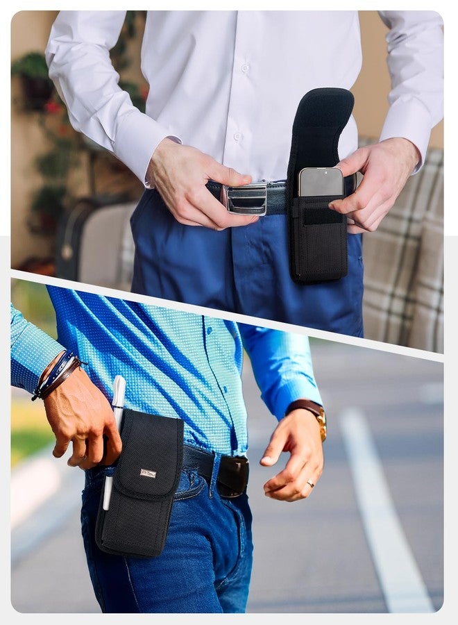 PiTau Phone Holster for Samsung Galaxy S21+ Plus, Galaxy Note 10+ Plus Belt Case with Belt Clip Phone Pouch Nylon Holder Fits Samsung S21+ S20+ Plus/ Note 8,9,20/ Note 10+ Plus w/ Other Case on- Black - Image 5