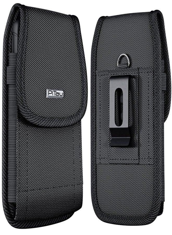 PiTau Phone Holster for Samsung Galaxy S21+ Plus, Galaxy Note 10+ Plus Belt Case with Belt Clip Phone Pouch Nylon Holder Fits Samsung S21+ S20+ Plus/ Note 8,9,20/ Note 10+ Plus w/ Other Case on- Black - Image 1