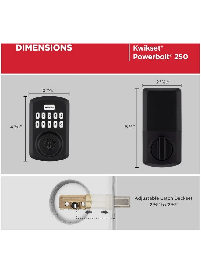 Kwikset Kwikset 9250TRS-L03S Transitional Powerbolt 2 Electronic SmartCode Deadbolt SmartKey with RCAL Latch and RCS Strike Lifetime Brass Finish  - Image 1
