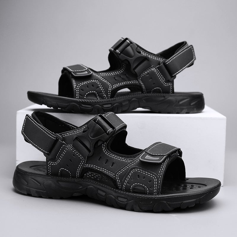 Men'S Sandals Parent-Child Couple Beach Sandals Retro Plus Size Beach Sandals Casual Leather Sandals 30-45 - Image 5