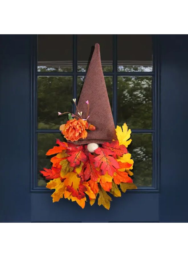 Maple Leaf Hat Wreath For Autumn Home Door Decoration - Image 5