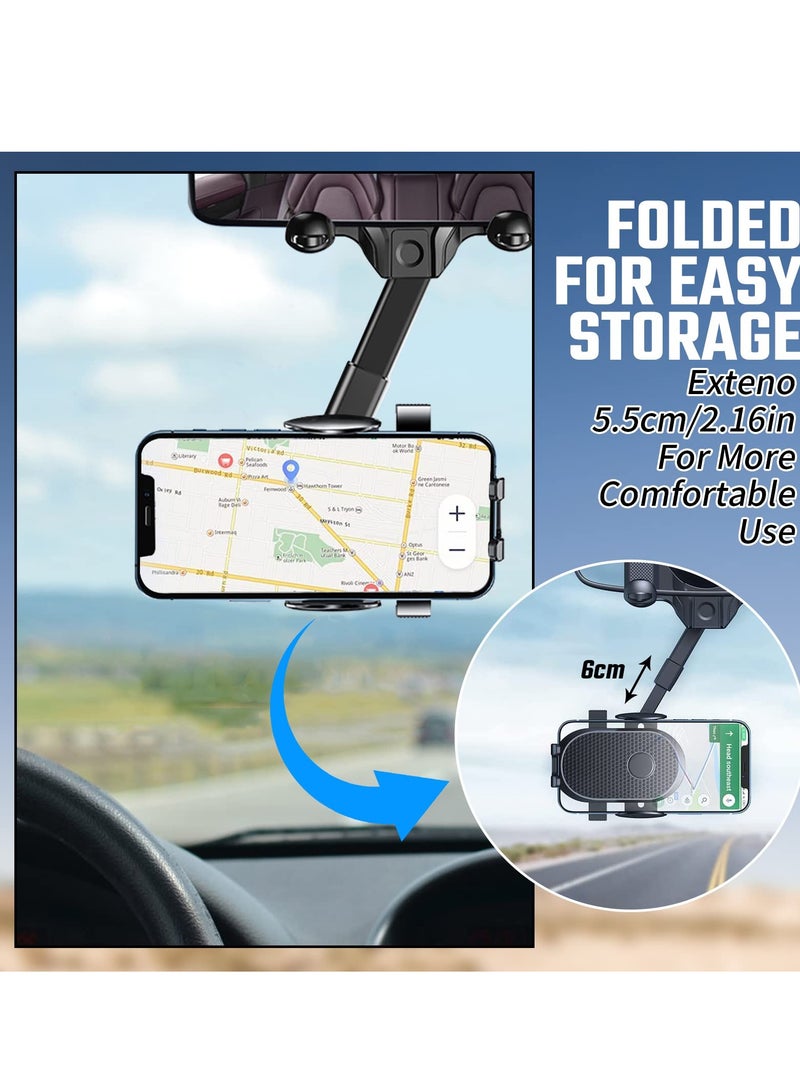 erorex Phone Mount for Car 360 Degree Rotatable and Retractable Car Phone Holder Mount Multifunctional Rearview Mirror Phone Holder  - Image 4