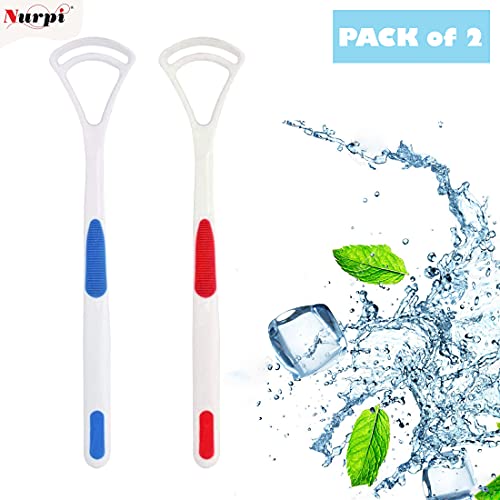 Nurpi Plastic Tongue Cleaner for Adults and Kids Fights Bad Breath Oral Care Tongue Cleaner, Easy to Use Travel Friendly- Pack of 2 - Image 2