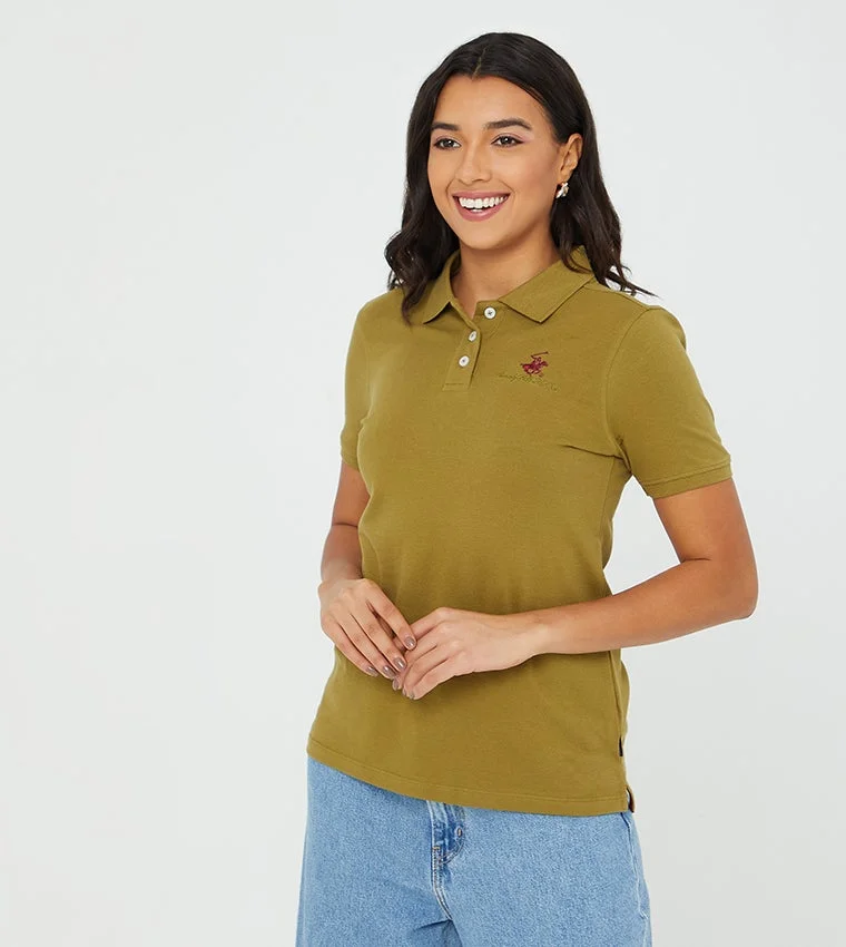 Beverly Hills Polo Club Textured Collared Short Sleeves Polo T-Shirt