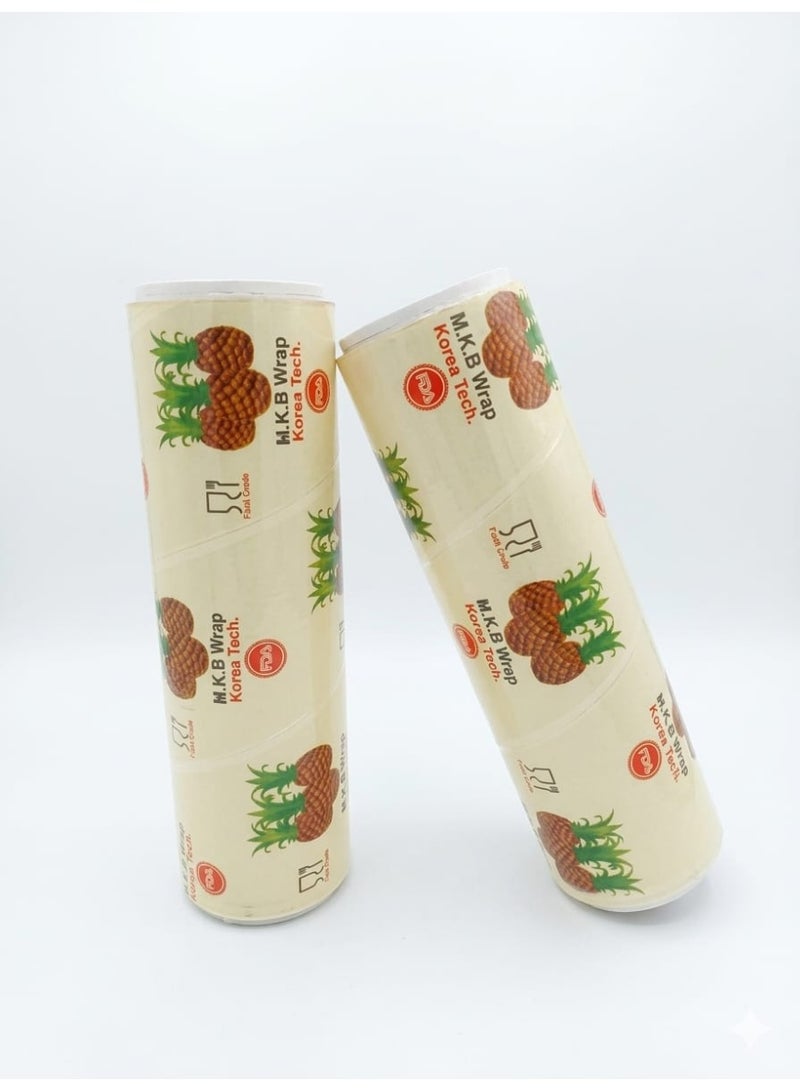 استرتش غذائي أناناسة 35 سم 5 كجم | 2 رول استرتش قوي لحفظ وتجميد الطعام – جودة عالية وتوفير ممتاز - Image 3