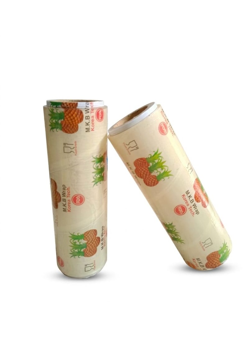 استرتش غذائي أناناسة 35 سم 5 كجم | 2 رول استرتش قوي لحفظ وتجميد الطعام – جودة عالية وتوفير ممتاز - Image 2