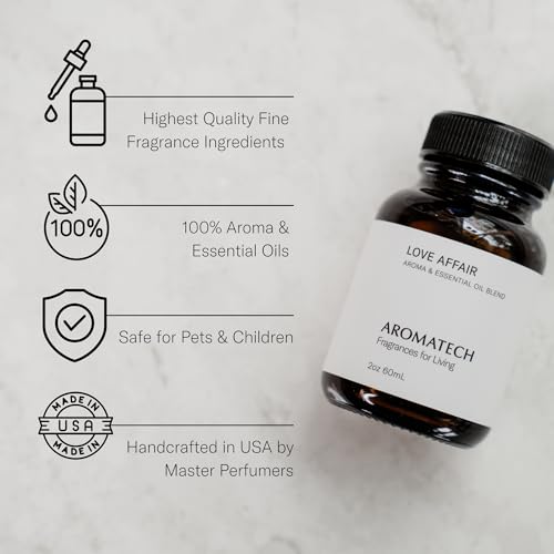 AromaTech Love Affair Aroma Essential Oil Blend: Luxury Hotel Inspired Aromatherapy with Jasmine, Saffron, Cedar & Amber for Ultrasonic Diffusers & Nebulizers - 4 fl oz, 120 mL - Image 3