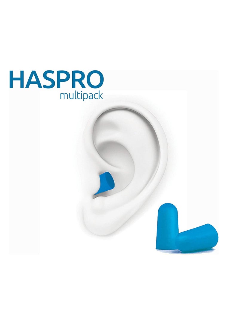 HASPRO Ultra Soft Foam Earplugs, Best Earplugs for Noise Canceling, Snoring, Work, DIY, Noise Reduction SNR 38dB (Pack of 10, Blue)