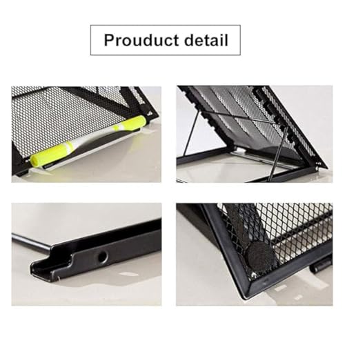 SUKHAD Multifunctional Mesh Ventilated Adjustable Desktop Laptop Stand, 9.5 X 7.5 X 0.6 Inch, Black - Image 4