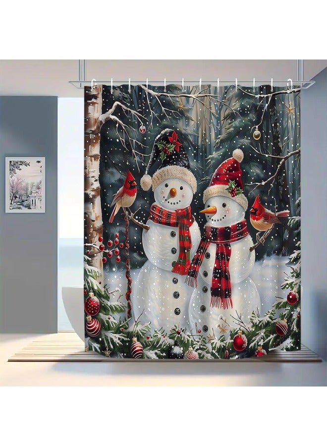 Plaid Waterproof Shower Curtain, Mildew-proof Bathroom Toilet Shower Parion Curtain